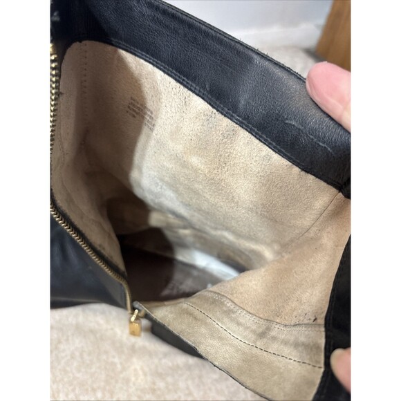 Michael Kors Boots Womens Gansevoort Moto Booties Black Leather Mid Buckle 8.5 - Picture 12 of 13